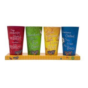 M&M's 3D Cup Set 24oz Tumblers Hologram Lenticular Motion World Character Peanut